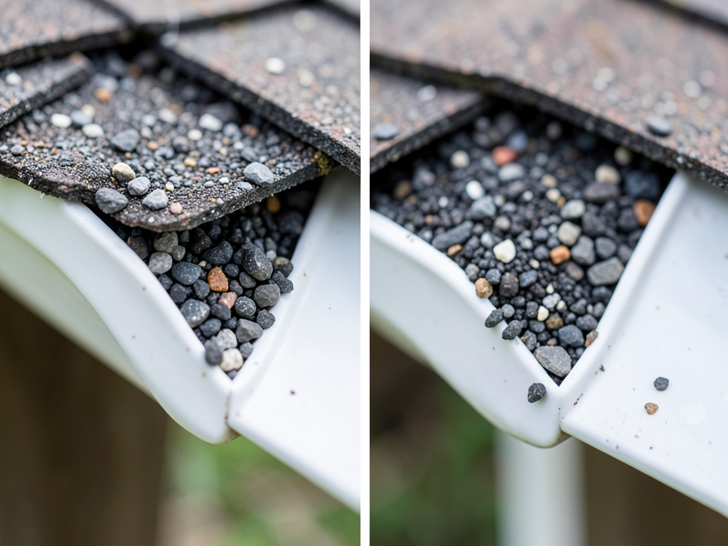 Finding sand in your gutters what heavy granule lo